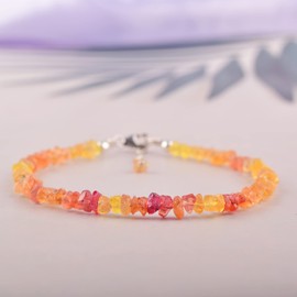 Natural Yellow Sapphire Raw Bracelet for Women, Rough Gemstone, September Birthstone, Healing Stones, Gorgeous Jewelry, Chakra Bangle Bracelet, 925 Sterling Silver 8 inch(yellow sapphire)