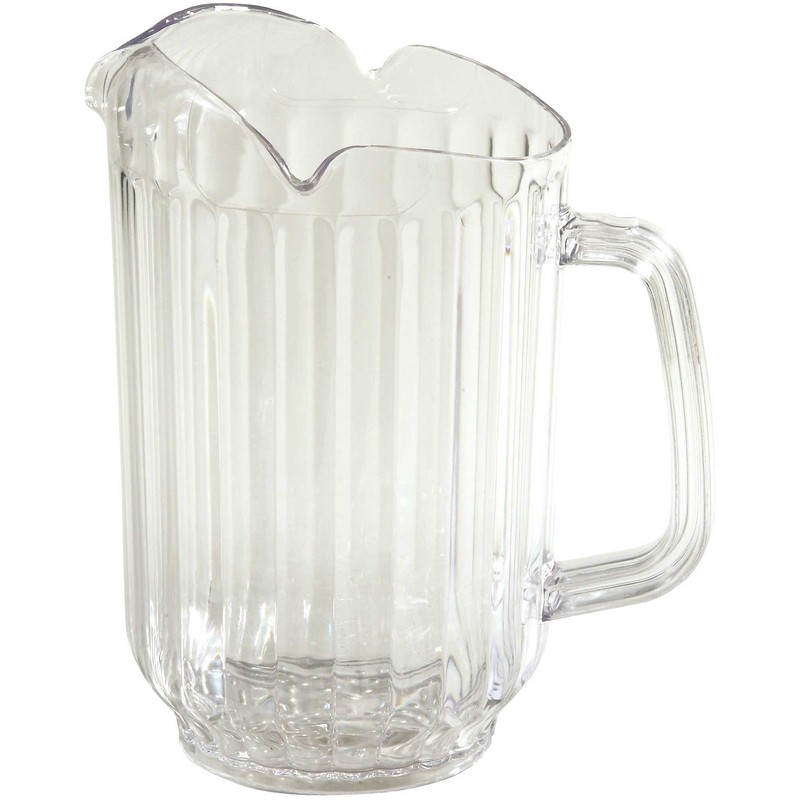 Winco 60oz PC Pitcher, 3 Spout, Clear
