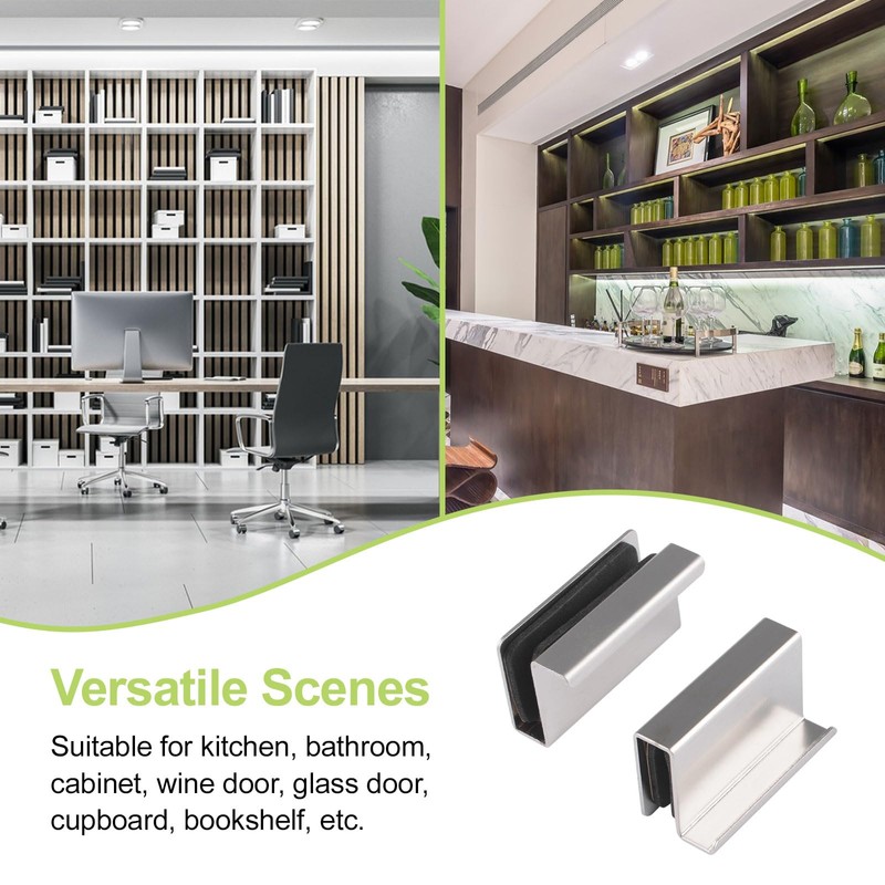 UFURMATE 8Pcs Glass Finger Edge Pull Cabinet Finger Pull Handle