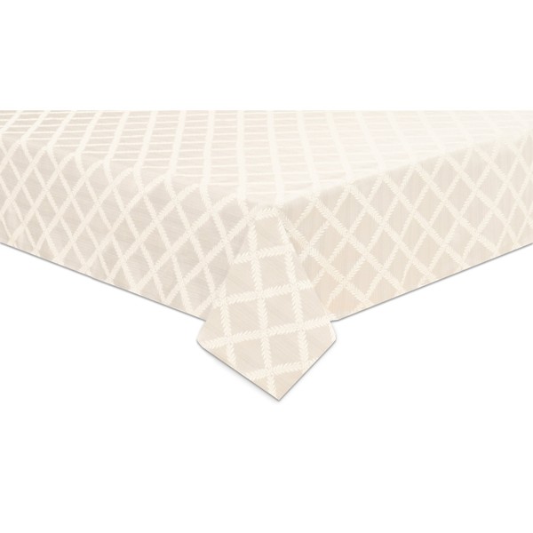 Lenox Laurel Leaf 70"x104" Oval Tablecloth, White