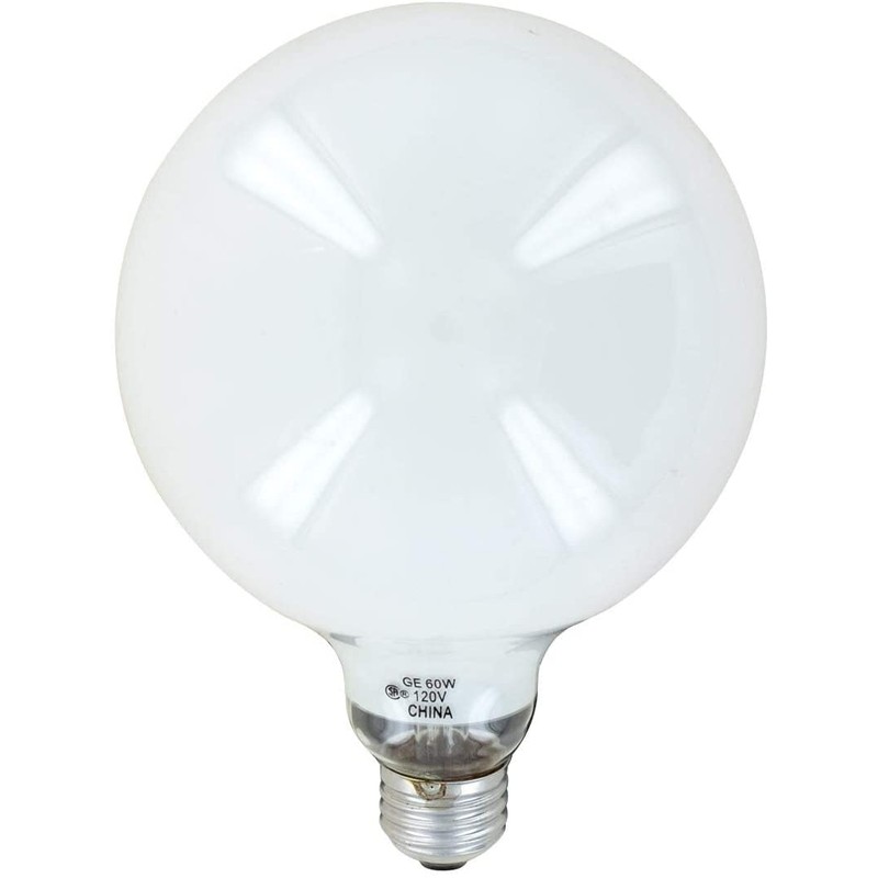 White Globe Light Bulb, 60-Watts, 5-In.-Diameter
