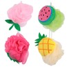 Minkissy 4pcs Cartoon Fruit Shower Balls Bath Balls Bubble Mesh
