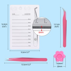 ATOMUS White Extension Pallet Lash Tray Kit for Lash Extension Lash 2 Pieces Tweezers 100 Pieces Glue Holder Acrylic Lash Strip Pallet Holder Magnetic Eyelash Extension Pallet Tray Tools