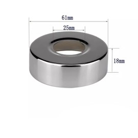 2 pcs Diameter 25 mm (3/4 Inch) Tap Rosette Stainless Steel Chrome-Plated Pipe Cover, Tap Rosette Cover for Showers, Taps, Radiators etc. (Silver, 60 x 18)