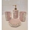 TISHAA - Glam Sparkling Rhinestones Bling Bathroom Accessory 4pcs Bathroom