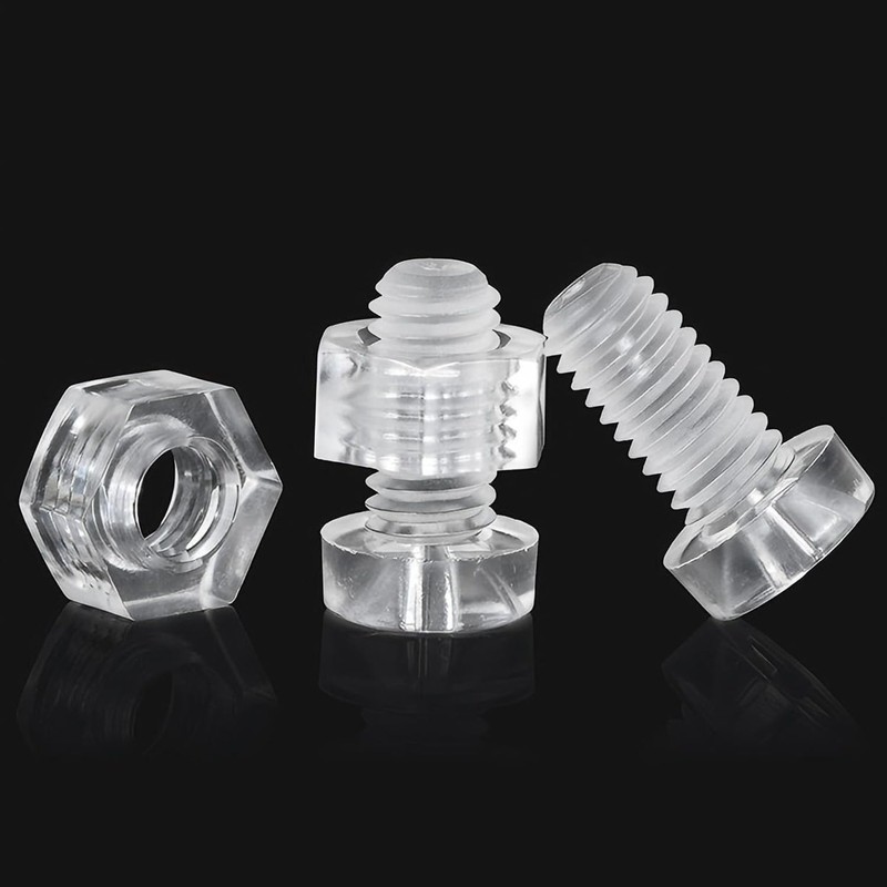 Qrity 20 PCS Plastic Bolts and Nuts Set, M4x10mm Flat
