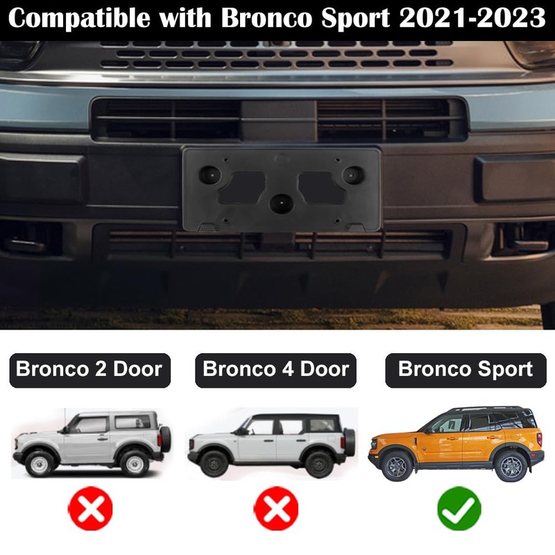 TECTICO Front License Plate Bracket Compatible with Bronco Sport 2021-2024,