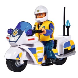 Simba 109251092 Fireman Sam Police Motorcycle with Malcolm Figure & Accessories, Season 12, from 3 Years