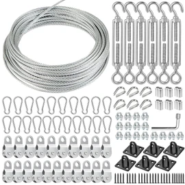 Batting Cage Cable Kit for 20FT, Retractable Batting Cage Wire Tension Kit
