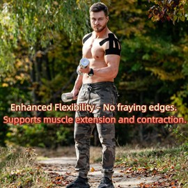 Precut Kinesiology Tape for Shoulder Support – 12 Count Waterproof Breathable Athletic Tape, Enhanced Elastic Sports Tape for Baseball, Tennis, Swimming, Weightlifting, Basketball, Pink