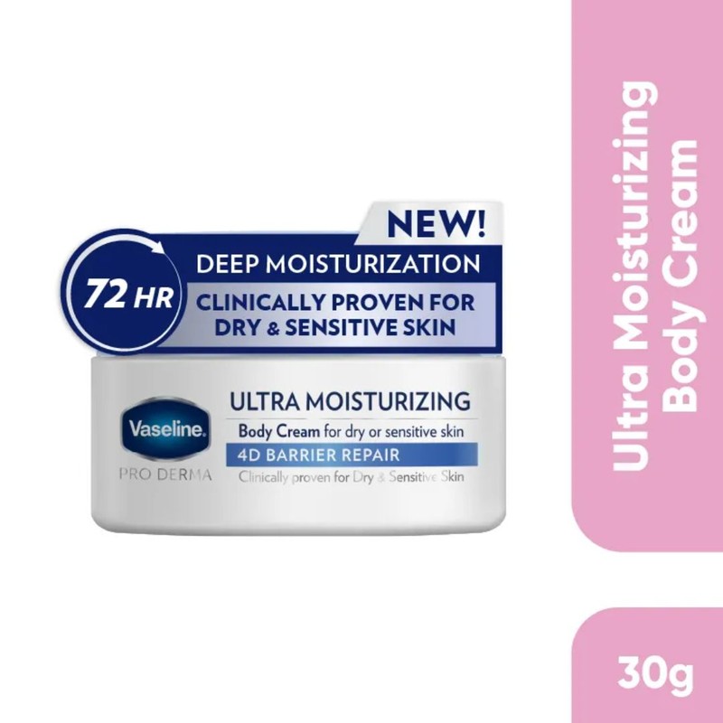 Vaseline Pro Derma 4 Ultra Moisturizing Body Cream 30g, 360g