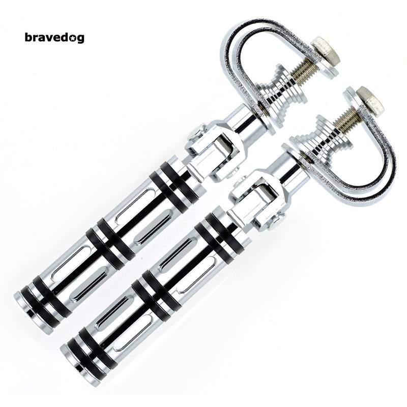 Bravedog Motorcycle Highway Foot Pegs Rest Black 25-32mm Engine Guard
