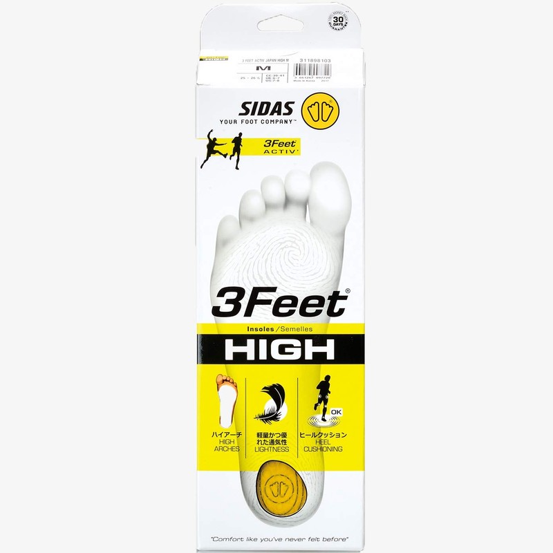 [Sidas] インソール 3Feetアクティブ ： M:25.0cm-26.5cm