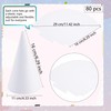 Haconba 80 Pcs White Cone Hats Plain DIY Cone Party