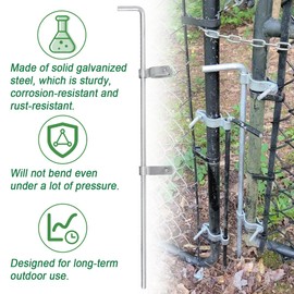 Podoy 36" Chain Link Drop Rod for Double Gate,Heavy Duty Pull Style Latch for 1-3/8" Chain Link Fence Frame,Rust-Resistant Galvanized Steel Chain Link Fence Gate Latch