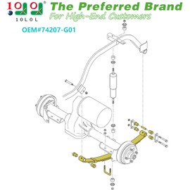 10L0L EZGO TXT Heavy Duty Rear Leaf Spring - Golf Cart 4-Leaf Leaf Spring with Bushings & Sleeves 1012303 74207-G02 72618-G01