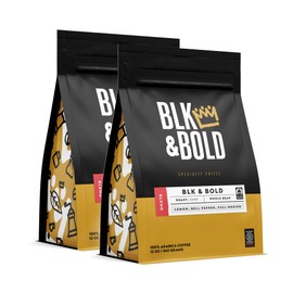 BLK & Bold | BLK & Bold Coffee Blend | Fair Trade Certified | Dark Roast | Whole Bean Coffee | 2 pack of 12 oz. bags