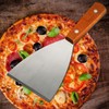 Stainless Steel Grill Scraper 2PCS, with Wooden Handle, Slant Edge,