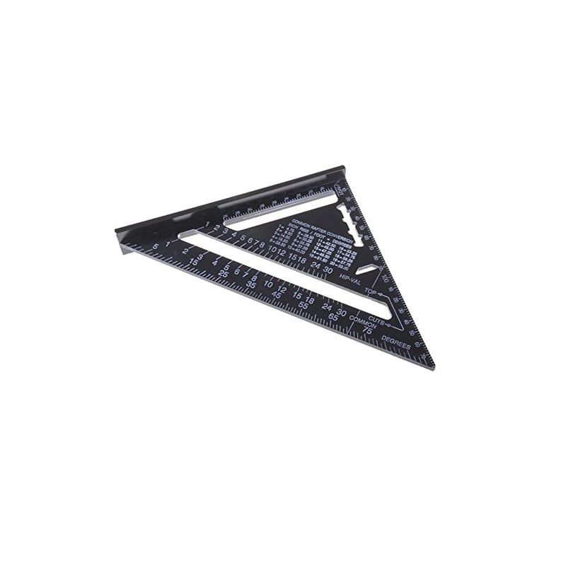 TOOLSTAR Triangle Ruler 12 Inch Aluminum Alloy Triangle Ruler Protractor