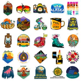 Outdoor Stickers for Laptop (50 PCS),Gift for Children Teens Adults Girl Boys,Waterproof Stickers for Water Bottle,Camping Vinyl Stickers forScrapbook,Skateboard,Bike,Phone,Dairy