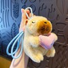 Cute Capybara Plush Keychain Set - Adorable Stuffed Animal Decor