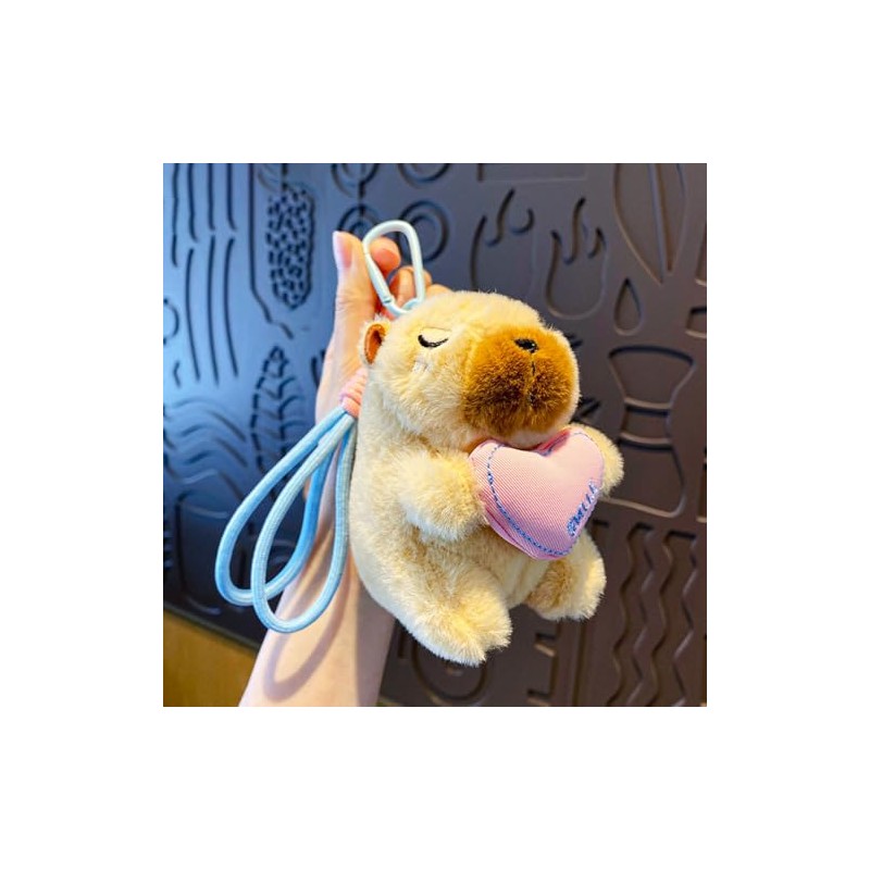Cute Capybara Plush Keychain Set - Adorable Stuffed Animal Decor