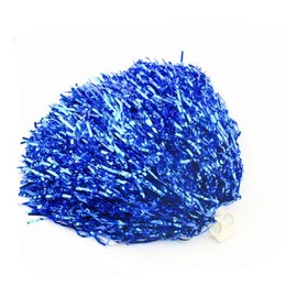 2Pcs Cheerleading Pom Poms Shining Metallic Foil Cheerleader Pom Poms Handheld Cheerleader Pompoms with Plastic Finger Ring for Sports Team Spirit Cheering (Blue)