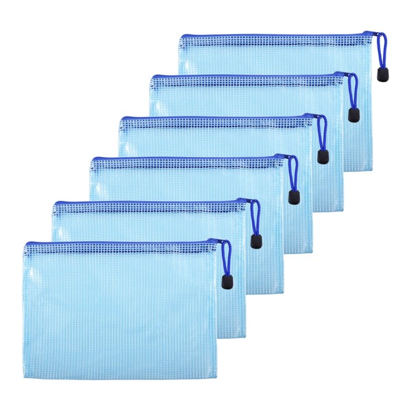 Skweawert 6 Pcs 4.72" x 6.3" A6 Sizes Mesh Zipper