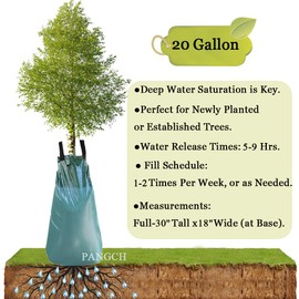 20 Gallon Slow Release Tree Watering Bag - Drip Irrigation Bag for Newly Planted or Established Trees (1 Pack)