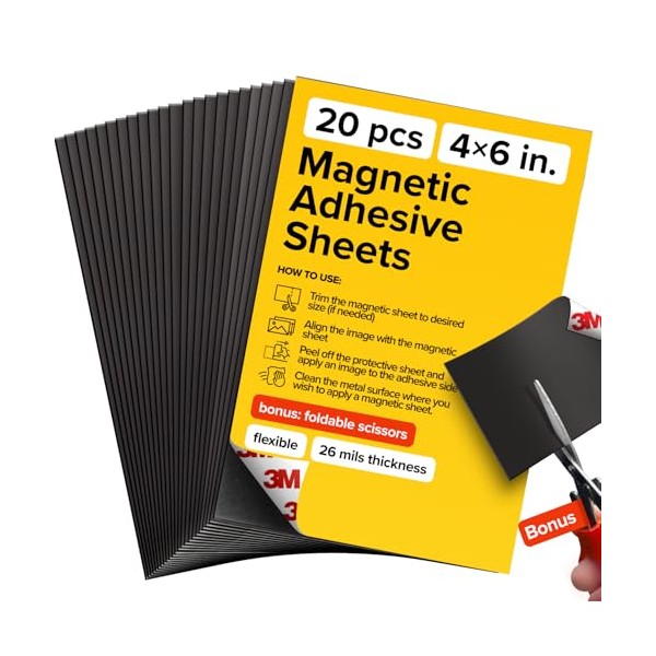 X-bet MAGNET DIY Craft Magnetic Sheets with Adhesive Backing -