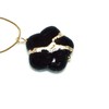 Kintsugi 20mm Black Howlite Broken Sakura Blossom Mended with 23k