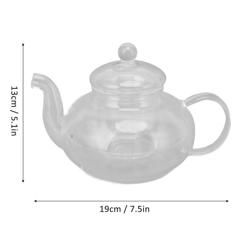 680ml Glass Teapot with Filter Heat Resistance Transparent Tea Kettle