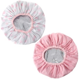 Pack of 2 Deep Conditioning Hair Cap, Double Layer, Deep Care Cap, Large Heat Cap, Hair Cap for Oil Treatment, Shower Cap, Women's Waterproof Steam Cap, Ideal for Long Thick Hair and Braids