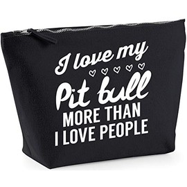 Hippowarehouse I love my pitbull more than I love people printed make up cosmetic wash bag 18x19x9cm