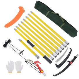 30Ft Manual Tree Pruning Saw Yellow Branch Trimmer Light and Extensible for Pruning Tall Trees and Suitable for All Kinds of Trees