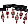 Set Of 6 Red Nutcracker Soldier 13cm Christmas Tree Baubles