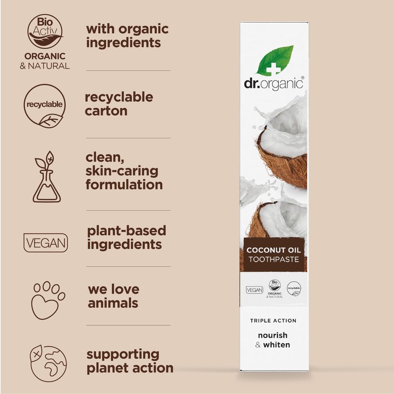 Dr. Organic Coconut Oil Whitening Toothpaste 100ml