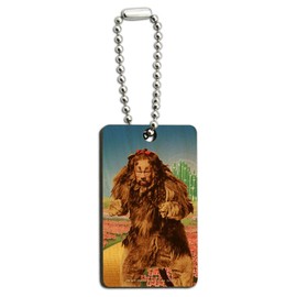 GRAPHICS & MORE Wizard of Oz Lion Character Wood Wooden Rectangle Keychain Key Ring