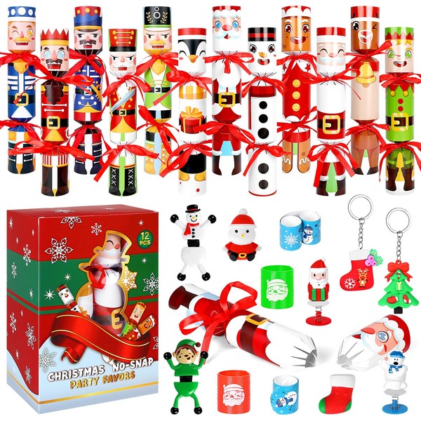 ZALAON Christmas Cracker Kit, 12 Pieces Toy Box Cracker for