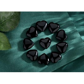 MAIBAOTA Black Obsidian Heart Healing Crystals Gemstones Pocket Nature Spiritual Energy Gem Stones Set Gifts for Women Reiki Divination Balancing Yoga Meditation 10PCS