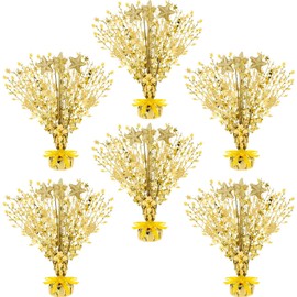 Wenqik 6 Pcs Spray Centerpiece Foil Star Centerpieces Christmas Metallic Party Decorations Star Table Centerpieces for Party Event Anniversary Memorial Dining Holiday Celebration(Gold)
