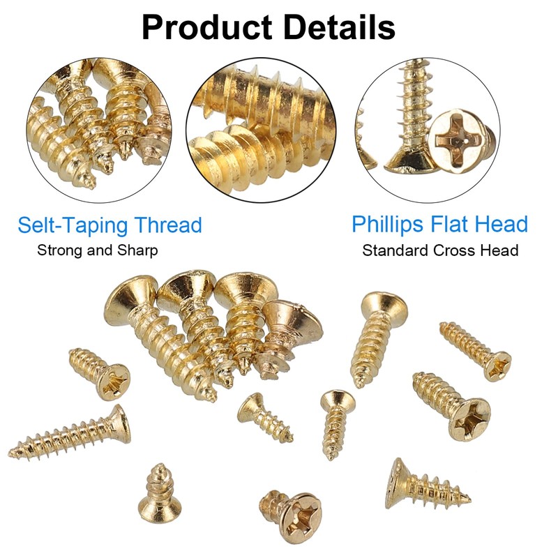 FandWay 1200Pcs M2 M2.5 M3 Phillips Flat Head Self-Tapping Screws,