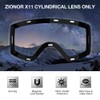 ZIONOR Ski Goggles Lens, X11 100% OTG Snow Goggles Detachable