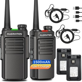 Walkie Talkies Long Range Two Way Radios for Adults with Earpieces,Strong Encrypted Walky Talky Rechargeable Handheld Copy Frequency with VOX and USB-C Charger for Camping Hiking Hotel