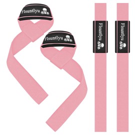 Flsuntlyu Lifting Straps Wrist Straps for Weightlifting with Optimal Grip, Perfect for Gym Workouts, Powerlifting, Strength Training, and Deadlifts – Adjustable Design for Men & Women (Pink)