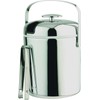 APS Ice Bucket Set with Tongs, Stainless Steel, Silver, 14