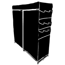 ATHome Lightweight, Durable, Sturdy, Dust and Moisture Proof, Easy Open T-Zipper, Portable Closet Wardrobe, 60 inches, Black
