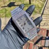 Fully Iced Bling Out Silver PT Mens Heavy Rectangle Dial