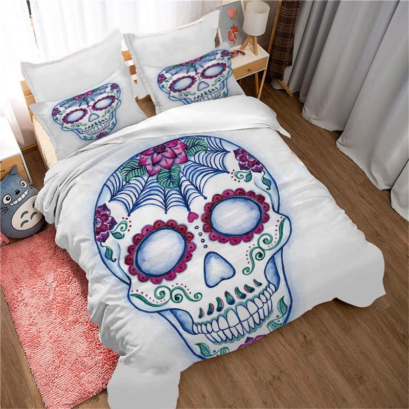 3Pcs/Set Distinctive Pattern Bedding Set Polyester Fiber Comfortable Quilt Cover