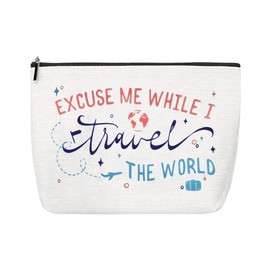 Travel Makeup Cosmetic Bag for Women Girls Travel Essentials Cord Bags Aircraft Aviator Birthday Christmas Gifts Traveler Flight Adventure Skincare Bags Flight Attendant Toiletry Bag